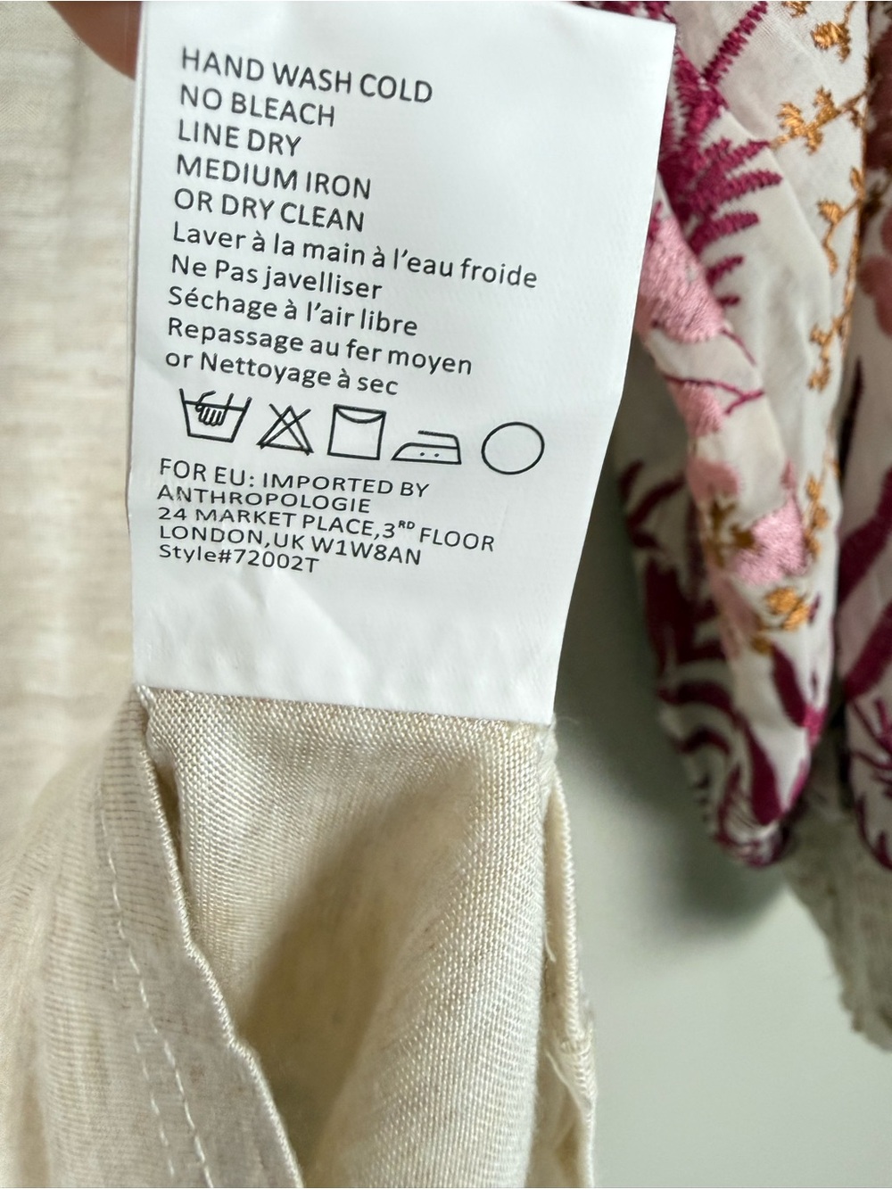 Anthropologie Tiny Top Women Small Embroidered Balloon Sleeve Pink Cream Smocked - Picture 8 of 10
